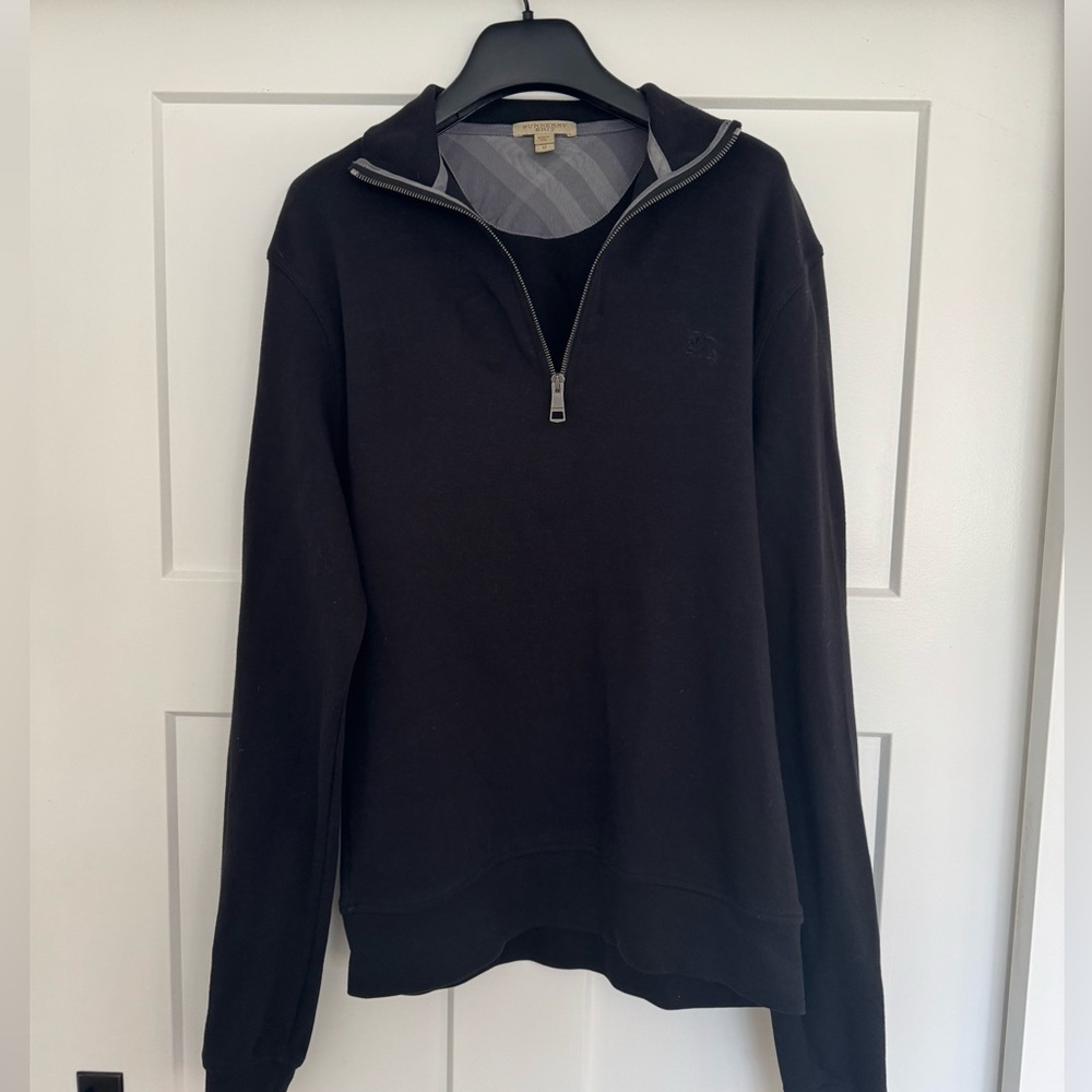 Men's Burberry Quarter-Zip Sweater (Black)